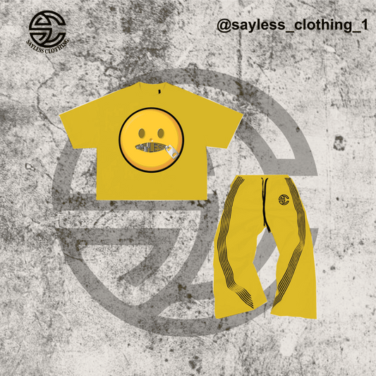 Say Less Smiley Streetwear Set – Yellow