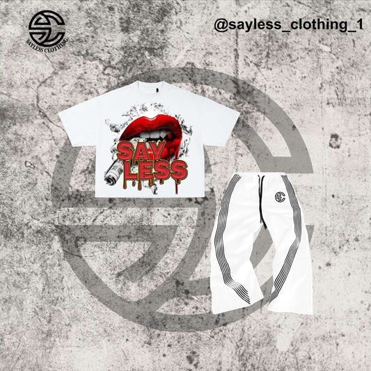 SAY LESS Graphic Tee + Track Pant Set