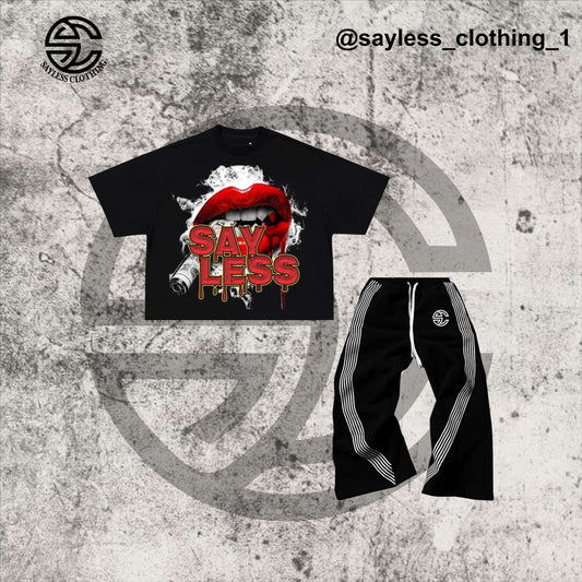 SAY LESS Graphic Tee & Track Pants set